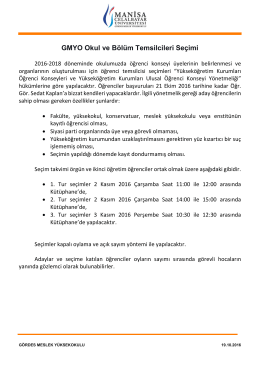 Genel Temsilci Seçimi Hakkında Duyuru