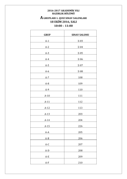 A-B-C 1st QUIZ - ANNOUNCEMENT