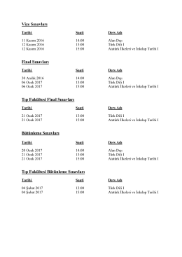 Vize Sınavları Final Sınavları Tıp Fak&uuml;ltesi Final Sınavları B&uuml;t&uuml;nleme