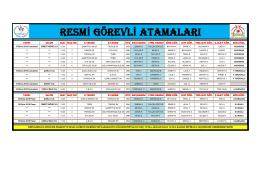16 Ekim 2016 Atamalar