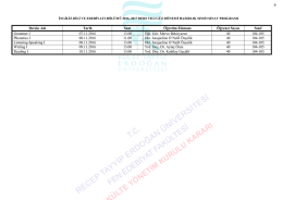 9 Dersin Adı Tarih Saat Öğretim Elemanı Öğrenci Sayısı Sınıf