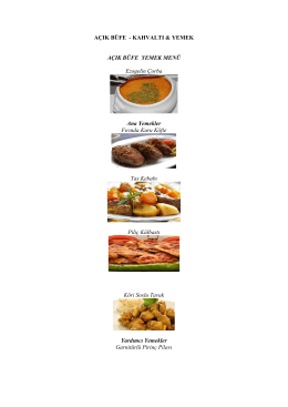 A&ccedil;ık b&uuml;fe men&uuml;