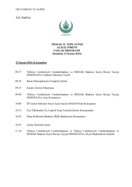 Açılış Töreni Taslak Programı