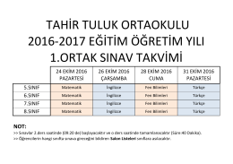 1.Ortak Sınav Takvimi - alanya