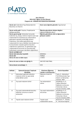 Geleneksel Yapı Mazemelerinin Bozulması ve Onarımı