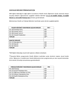 sosyoloji bölümü öğrencileri için - Hacettepe Üniversitesi Sosyoloji