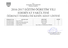 Tıklayınız. - Edebiyat Fakültesi