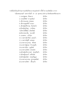 รายชื่อนักเรียนเข้าร่วมการแข่งขันกีฬาเยาวช