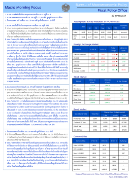 MacroMorning Focus ประจำวันที่ 20 ต.ค. 59