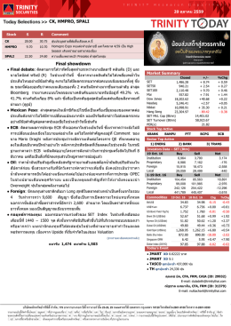 Trinity Today - บล.ทรีนีตี้