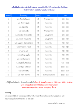 ประกาศรายชื่อผู้มีสิทธิ์สอบสัมภาษณ์ เพื่อเข้าร่วมโครงการแลกเปลี่ยนนิสิต