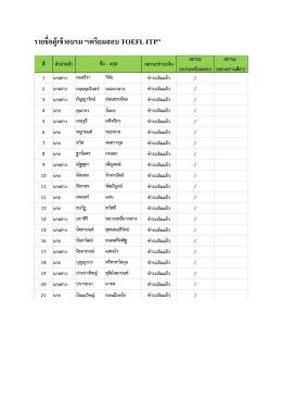 รายชื่อผู้เข้าอบรม &ldquo;เตรียมสอบ TOEFL ITP&rdquo;