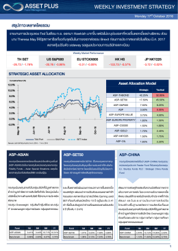 Weekly Strategic Allocation ฉบับวันที่ 17 ต.ค. 59