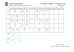 ตารางเรียน ภาคเรียนที่2 ปีการศึกษา 2559