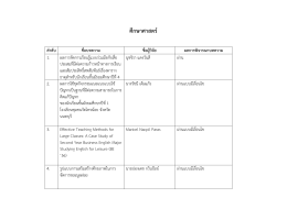 ประกาศผลการพิจารณาบทความจากผู้ทรงคุณวุฒิ (Peer Review)