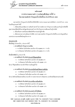การส่งผลงานเข้าประกวด - สมาคมนักข่าววิทยุและโทรทัศน์ไทย