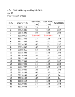ายวิช า ENG-106 Integrated English Skills กลุ่ม 16 ภาคการศึกษาที่ 1