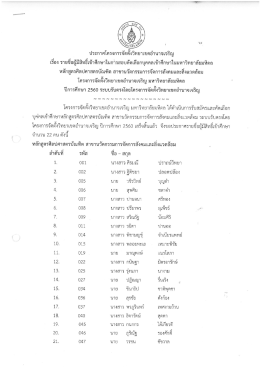 รายชื่อผู้มีสิทธิ์เข้าศึกษา และรายละเอียดเพิ่มเติม