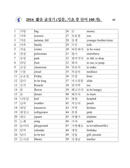 짧은 글짓기 단어목록