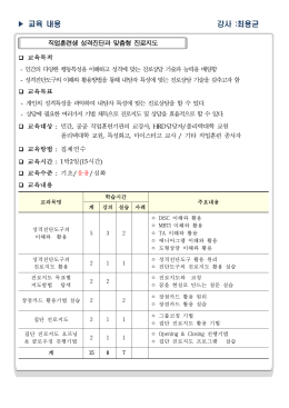 직업훈련생 성격진단과 맞춤형 진로지도
