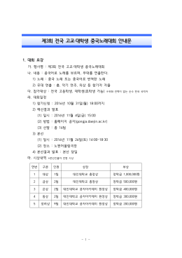 제1회 대진대학교 공자아카데미 주최 고등학생 중국어 말하기 대회
