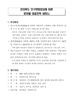 전라북도 인구변화양상에 따른 분야별 대응전략