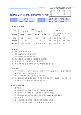 2013학년도 2학년 과목별 평가계획