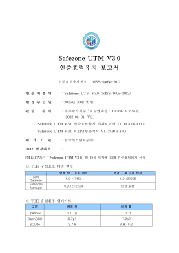 Safezone UTM V3.0 인증효력유지 보고서