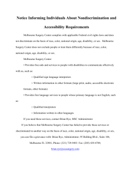 Notice Informing Individuals About Nondiscrimination and