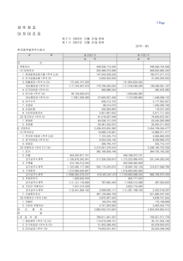 재 무 제 표 대 차 대 조 표