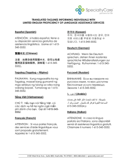 TRANSLATED TAGLINES INFORMING