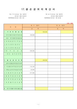17. 결 손 금 처 리 계 산 서