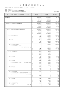 세 출 예 산 사 업 명 세 서