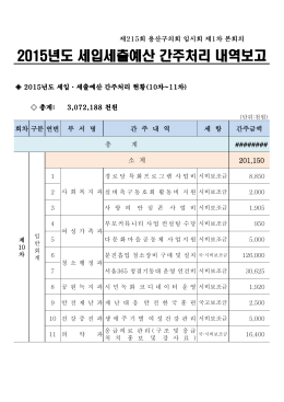 간주처리 내역