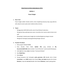 PRAKTIKUM SISTEM KOMUNIKASI OPTIK MODUL 2 Power Budget