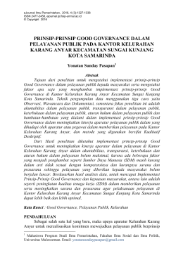 prinsip-prinsip good governance dalam pelayanan publik pada