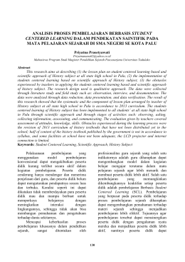 analisis proses pembelajaran berbasis student centered learning