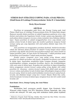 stress dan strategi coping pada anak pidana