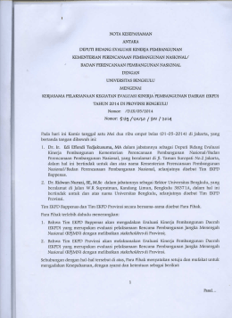 Page 1 NOTA KESEPAHAMAN ANTARA DEPUTI BIDANG