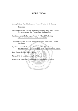 1 DAFTAR PUSTAKA Undang-Undang Republik Indonesia Nomor