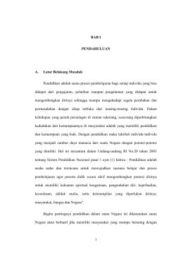 1 BAB I PENDAHULUAN A. Latar Belakang Masalah