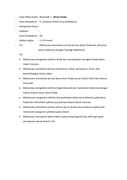 - Judul Mata Kuliah : Biomedik 1 - Aliran Fluida