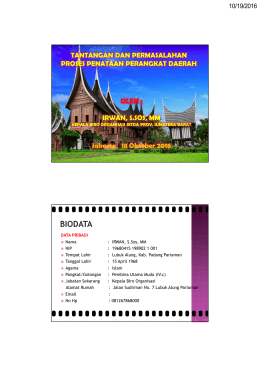 TANTANGAN DAN PERMASALAHAN PROSES PENATAAN