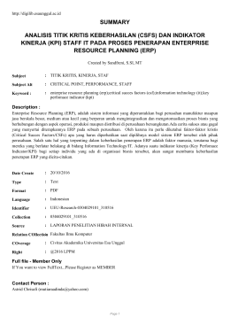 (kpi) staff it pada proses penerapan enterprise resource