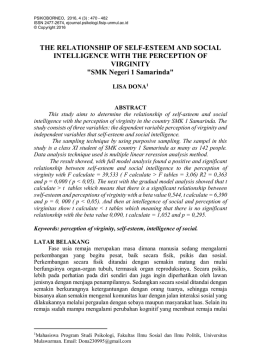 THE RELATIONSHIP OF SELF-ESTEEM AND