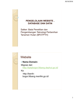 pengelolaan website , database dan datin