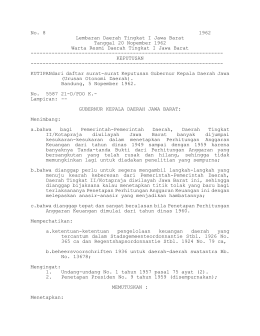 No. 8 1962 Lembaran Daerah Tingkat I Jawa Barat Tanggal