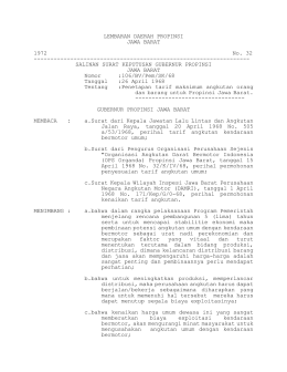 LEMBARAN DAERAH PROPINSI JAWA BARAT 1972 No. 32