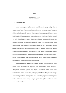 1 BAB I PENDAHULUAN 1.1. Latar Belakang Ayam kampung