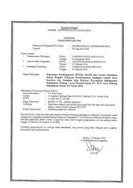 Page 1 PENGUMUMAN NOMOR : 056.PP/DAN.02.03/LAKEAN